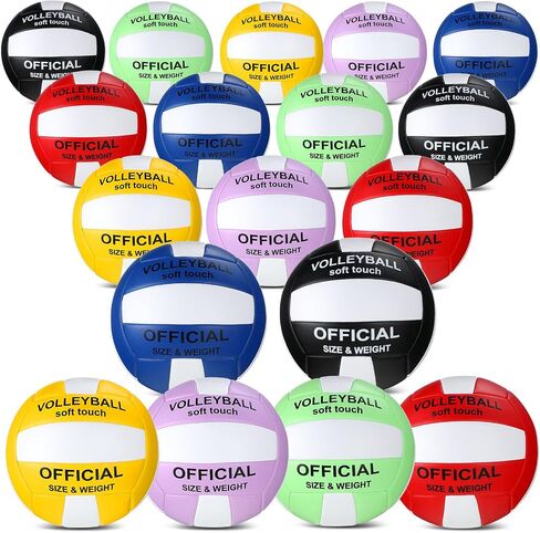 24 Pcs Volleyball Official Size 5 Bulk Soft Recreational Volleyball Training Volleyball Beach Play Volleyball with 4 Pump for Beginner Teenager Outdoor Indoor Competitive Gift Supplies in Saudi Arabia