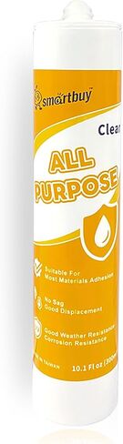 Smartbuy جميع الأغراض مادة مانعة للتسرب من السيليكون الشفاف بنسبة 100% ولاصق لمواد البناء والطوب الزجاجي، وخرطوشة مقاومة للماء عديمة الرائحة سعة 10.1 أونصة in Kuwait