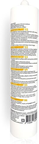 Smartbuy جميع الأغراض مادة مانعة للتسرب من السيليكون الشفاف بنسبة 100% ولاصق لمواد البناء والطوب الزجاجي، وخرطوشة مقاومة للماء عديمة الرائحة سعة 10.1 أونصة in Kuwait