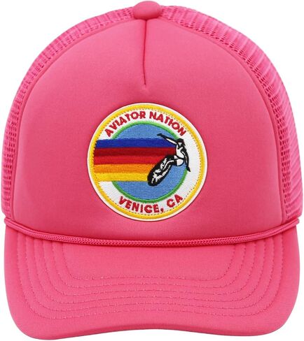 Trucker Hat with Vintage Mesh Washed Baseball Adjustable Hat Classic Style for Everyday Wear Men and Women (Neon Pink) in Saudi Arabia
