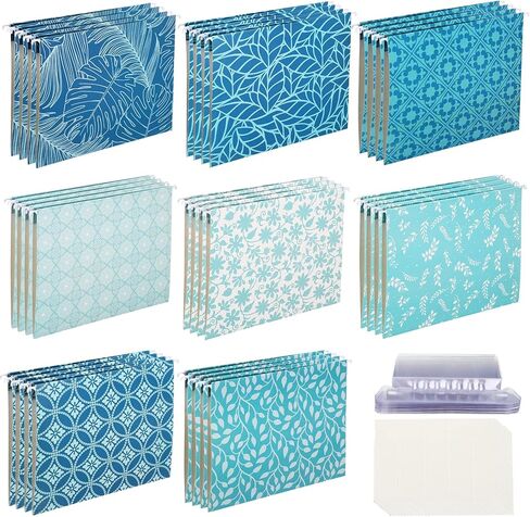 حزمة اقتصادية مكونة من 32 قطعة من مجلدات الملفات، 8 تصميمات بوهو، بما في ذلك علامات تبويب وإدراج قابلة للتعديل، منظم لخزانة الملفات المعلقة بحجم الحروف لمكتب المدرسة in Kuwait