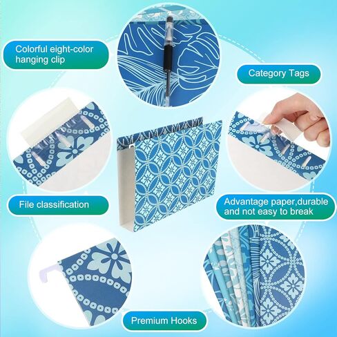 حزمة اقتصادية مكونة من 32 قطعة من مجلدات الملفات، 8 تصميمات بوهو، بما في ذلك علامات تبويب وإدراج قابلة للتعديل، منظم لخزانة الملفات المعلقة بحجم الحروف لمكتب المدرسة in Kuwait