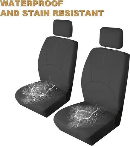 Faux Leather Car Seat Covers，Automotive Bucket Seat Covers，Leather Low Back Auto Seat Covers for Cars, Trucks, Jeep, Van, SUV, Pickup, Airbag Compatible（Front Seat，Beige） in Saudi Arabia