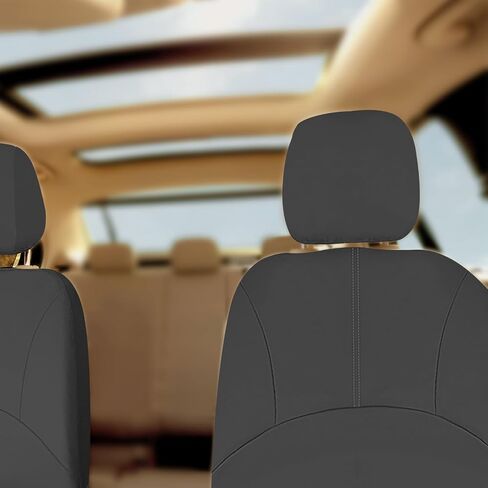 Faux Leather Car Seat Covers，Automotive Bucket Seat Covers，Leather Low Back Auto Seat Covers for Cars, Trucks, Jeep, Van, SUV, Pickup, Airbag Compatible（Front Seat，Beige） in Saudi Arabia