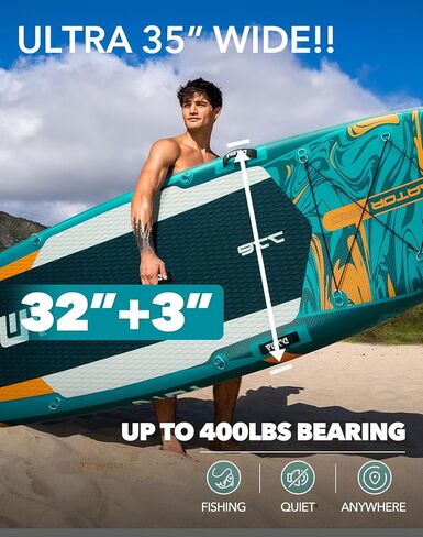 DAMA 11'6"×35"×6" Extra Wide Inflatable Paddle Board, Stand Up Paddle Board for Fishing, Sup Board for Family Travel, All Round Paddle Boards for Adults for Sea Lake with Camera Mount in Kuwait