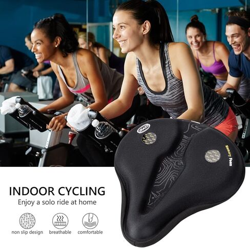 وسادة غطاء مقعد الدراجة من الجل - غطاء سرج دراجة مبطن سميك من الجل - وسادة مقعد دراجة ممتصة للصدمات لدراجات تمرين بيلوتون الثابتة والدراجات الجبلية ودراجات الطراد in Kuwait