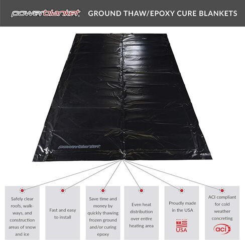 Powerblanket EH0304 بطانية ذوبان أرضية عالية الكثافة وات - بطانية معالجة إيبوكسي - أبعاد ساخنة 3 × 4 بوصة، الأبعاد النهائية 4 × 5 بوصة، أسود in Saudi Arabia
