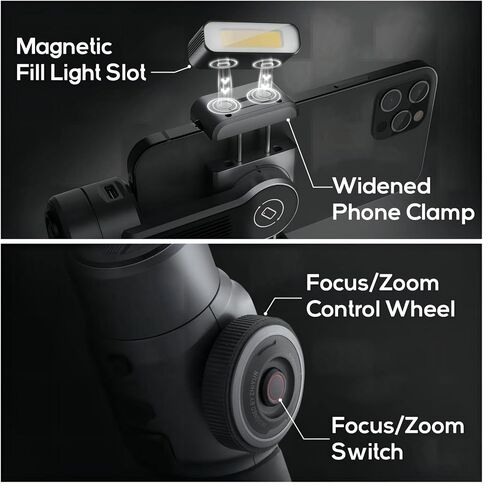 Zhiyun Smooth 5 Combo Gimbal Stabilizer for Smartphone, 3-Axis Portable Android and iPhone Gimbal Stabilizer with Tripod, LED Fill Light & Carrying Bag for Video Recording, Vlogging, YouTube, TikTok in Saudi Arabia