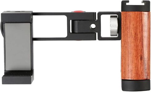 حامل مقبض كاميرا الهاتف مع مقبض خشبي، مقبض مثبت للهاتف المحمول للفيديو مع حذاء بارد للهواتف الذكية، مدونة فيديو لالتقاط الصور السيلفي ومقبض اليد، حامل للهواتف الذكية in Kuwait