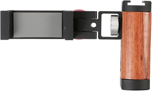 حامل مقبض كاميرا الهاتف مع مقبض خشبي، مقبض مثبت للهاتف المحمول للفيديو مع حذاء بارد للهواتف الذكية، مدونة فيديو لالتقاط الصور السيلفي ومقبض اليد، حامل للهواتف الذكية in Kuwait