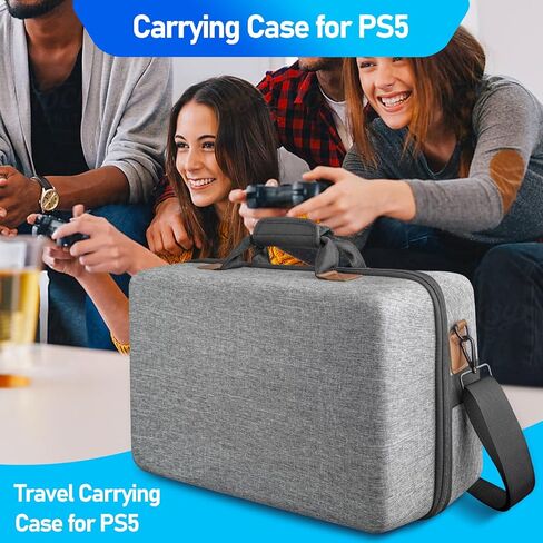 حقيبة حمل ذات غلاف صلب لجهاز PS5، حقيبة حمل واقية للسفر تناسب وحدة تحكم Playstation 5، حقيبة حمل لتخزين حقيبة السفر لإصدار قرص PS5 الرقمي، سماعة الرأس، الألعاب، الإكسسوارات in Kuwait