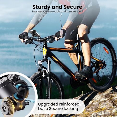 حامل هاتف للدراجة - حامل هاتف للدراجة النارية، دوران 360 درجة، قفل تلقائي، تركيب سريع، يعمل مع السكوتر وعربة الأطفال وما إلى ذلك وجميع الهواتف من 4.7 إلى 6.8 بوصة. in Kuwait