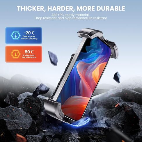 حامل هاتف للدراجة - حامل هاتف للدراجة النارية، دوران 360 درجة، قفل تلقائي، تركيب سريع، يعمل مع السكوتر وعربة الأطفال وما إلى ذلك وجميع الهواتف من 4.7 إلى 6.8 بوصة. in Kuwait