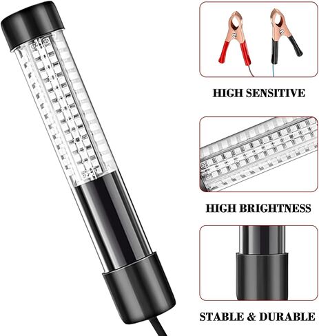 LED Night Fishing Light 12V 20W 108 LEDs IP68 Underwater Fishing Light, 1300 Lumens Green Submersible Fish Attracting Light with 5M Power Cord in Kuwait