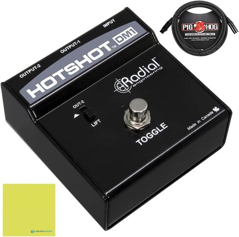 حزمة مفتاح القدم لإشارة الميكروفون HotShot DM1 للهندسة الشعاعية مع كابل ميكروفون خنزير خنزير بطول 10 أقدام وقماش تلميع الصوت السائل - مدخل ميكروفون XLR ومخرجين XLR in Saudi Arabia
