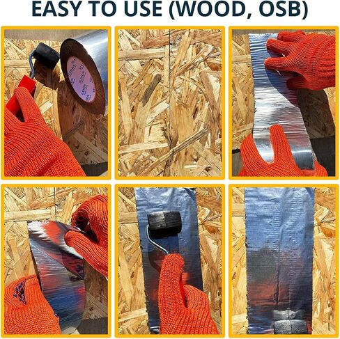 شريط إصلاح بوتيل مقاوم للماء من الألومنيوم مقاس 8 بوصات × 33 قدمًا شريط ختم RV لتسرب السقف للاستخدام الداخلي والخارجي، شريط إصلاح الأنابيب البلاستيكية HVAC، شريط ختم نافذة مكيف الهواء in Kuwait