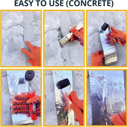 شريط إصلاح بوتيل مقاوم للماء من الألومنيوم مقاس 8 بوصات × 33 قدمًا شريط ختم RV لتسرب السقف للاستخدام الداخلي والخارجي، شريط إصلاح الأنابيب البلاستيكية HVAC، شريط ختم نافذة مكيف الهواء in Kuwait