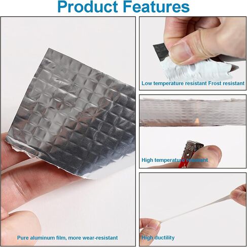 Butyl Waterproof Sealing Tape Aluminum Foil Tape,Single Sided Butyl Waterproof Tape for RV Repair, Roof, Window Patch, Boat and Outdoor Pipe Sealing,1.96 inches * 5.6 feet (W * L) in Saudi Arabia