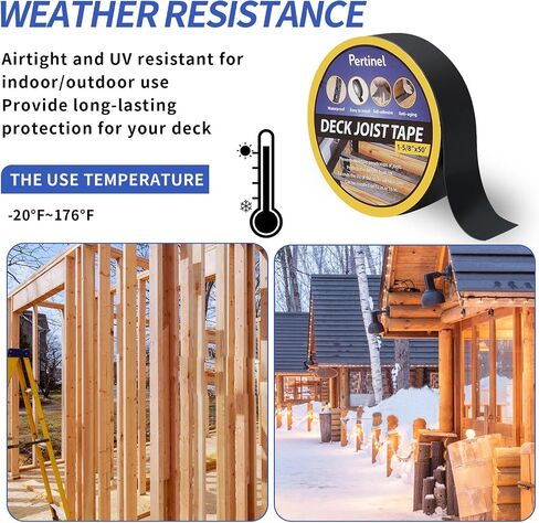 Deck Joist Tape 1-5/8" x 50' Butyl Joist Tape for Decking Flashing Tape Waterproof Weather Resistance Self-Adhesive Anti-Corrosion for Wood Joists and Beams (1-5/8'' x 50', 8 Pack) in Saudi Arabia