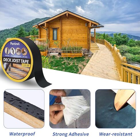 Deck Joist Tape 1-5/8" x 50' Butyl Joist Tape for Decking Flashing Tape Waterproof Weather Resistance Self-Adhesive Anti-Corrosion for Wood Joists and Beams (1-5/8'' x 50', 8 Pack) in Saudi Arabia