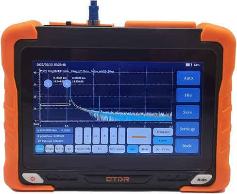 7 inches Touch Screen SM Optic Fiber OTDR Optical Time Domain Reflectometer 1310/1550nm 32/30dBm Tester Built-in VFL OPM LS(Light Source) Event Map OLT (Optical Loss Test) Functions in Kuwait