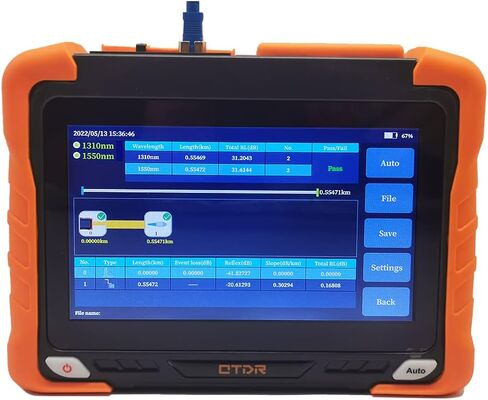 7 inches Touch Screen SM Optic Fiber OTDR Optical Time Domain Reflectometer 1310/1550nm 32/30dBm Tester Built-in VFL OPM LS(Light Source) Event Map OLT (Optical Loss Test) Functions in Kuwait
