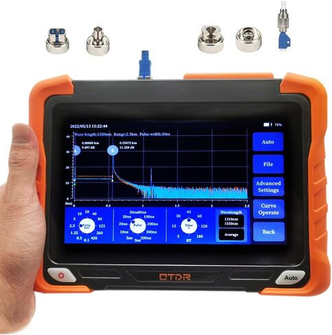 7 inches Touch Screen SM Optic Fiber OTDR Optical Time Domain Reflectometer 1310/1550nm 32/30dBm Tester Built-in VFL OPM LS(Light Source) Event Map OLT (Optical Loss Test) Functions in Kuwait