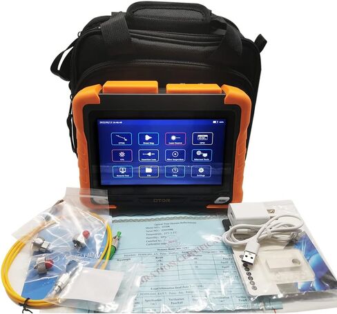 7 inches Touch Screen SM Optic Fiber OTDR Optical Time Domain Reflectometer 1310/1550nm 32/30dBm Tester Built-in VFL OPM LS(Light Source) Event Map OLT (Optical Loss Test) Functions in Kuwait