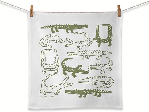 منشفة شاي التمساح المضحكة، قماشة أطباق كيس الدقيق، مطبخ ريفي، ديكور كوخ ريفي لطيف in Kuwait