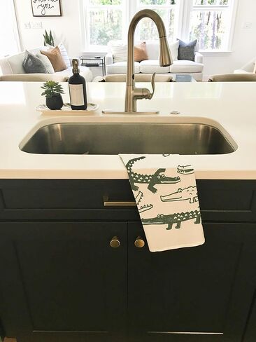 منشفة شاي التمساح المضحكة، قماشة أطباق كيس الدقيق، مطبخ ريفي، ديكور كوخ ريفي لطيف in Kuwait