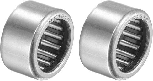 uxcell HK1512 Needle Roller Bearings 15mm Bore 21mm OD 12mm Width Chrome Steel Open End 2pcs in Saudi Arabia