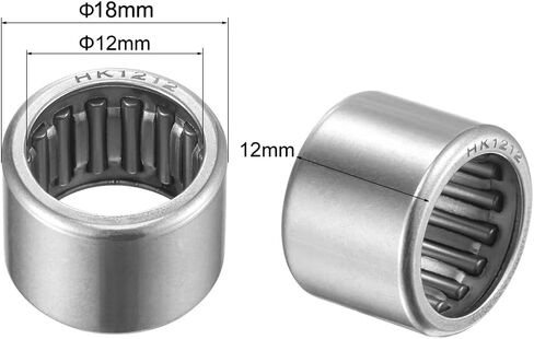 uxcell HK1512 Needle Roller Bearings 15mm Bore 21mm OD 12mm Width Chrome Steel Open End 2pcs in Saudi Arabia
