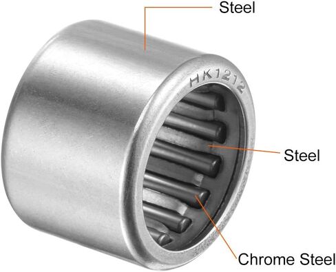 uxcell HK1512 Needle Roller Bearings 15mm Bore 21mm OD 12mm Width Chrome Steel Open End 2pcs in Saudi Arabia