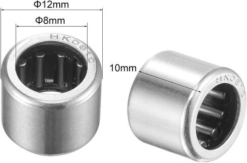 uxcell HK1512 Needle Roller Bearings 15mm Bore 21mm OD 12mm Width Chrome Steel Open End 2pcs in Saudi Arabia