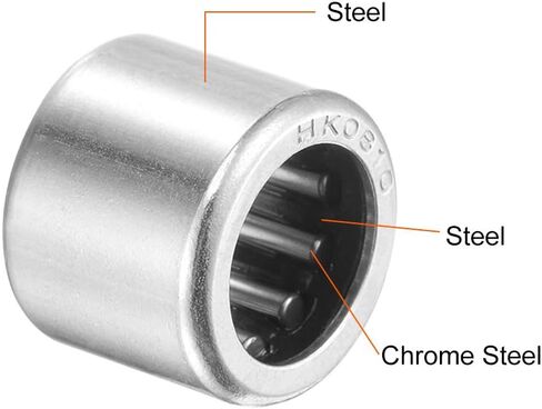 uxcell HK1512 Needle Roller Bearings 15mm Bore 21mm OD 12mm Width Chrome Steel Open End 2pcs in Saudi Arabia