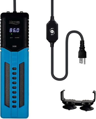 Fish Tank Heater, Aquarium heater 60-120 Gallon Aquarium Heater with Digital Temp Controller Shatterproof Titanium Tube 500W 800W Submersible Fish Tank Heater for Freshwater(Black) in Saudi Arabia