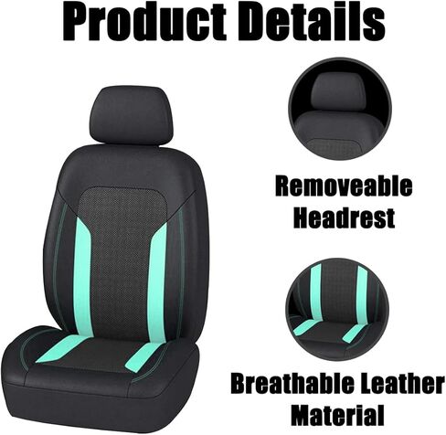 عبوتان من أغطية مقاعد السيارة، مجموعة أغطية مقاعد أمامية من القماش الشبكي الفاخر، مسامية ومريحة، إكسسوارات داخلية عالمية للسيارة، أغطية حماية لمقعد السيارة للسيارات والشاحنات وسيارات الدفع الرباعي (رمادي) in Kuwait