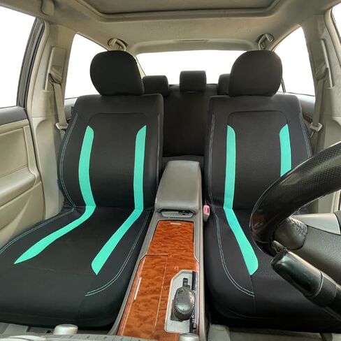 عبوتان من أغطية مقاعد السيارة، مجموعة أغطية مقاعد أمامية من القماش الشبكي الفاخر، مسامية ومريحة، إكسسوارات داخلية عالمية للسيارة، أغطية حماية لمقعد السيارة للسيارات والشاحنات وسيارات الدفع الرباعي (رمادي) in Kuwait