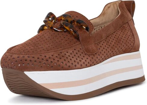 NYDJ Women's Fern Suede Sporty Loafer, Cognac, 8.5 in Saudi Arabia