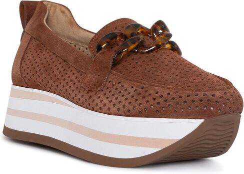 NYDJ Women's Fern Suede Sporty Loafer, Cognac, 8.5 in Saudi Arabia