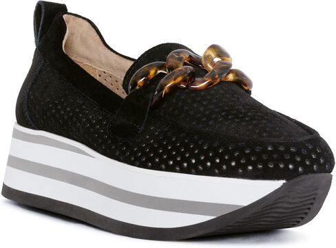 NYDJ Women's Fern Suede Sporty Loafer, Black, 9 in Saudi Arabia