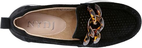 NYDJ Women's Fern Suede Sporty Loafer, Black, 9 in Saudi Arabia