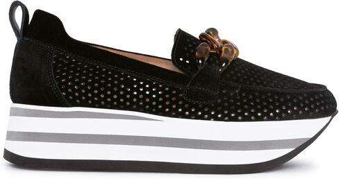 NYDJ Women's Fern Suede Sporty Loafer, Black, 9 in Saudi Arabia