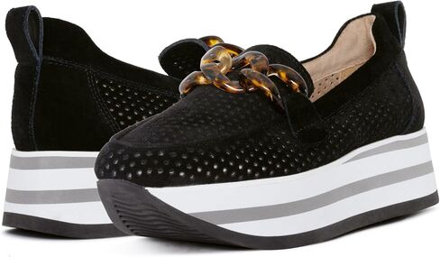 NYDJ Women's Fern Suede Sporty Loafer, Black, 9 in Saudi Arabia