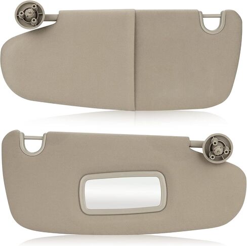 Left & Right Sun Visor for 2002-2009 Dodge Ram 1500 2500 3500, Driver & Passenger Side Beige Gray Sunvisor Replacement 1CT18TL2AA in Saudi Arabia