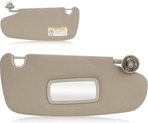 Left & Right Sun Visor for 2002-2009 Dodge Ram 1500 2500 3500, Driver & Passenger Side Beige Gray Sunvisor Replacement 1CT18TL2AA in Saudi Arabia