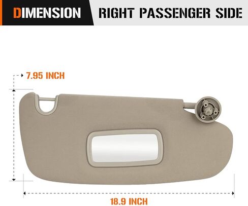 Left & Right Sun Visor for 2002-2009 Dodge Ram 1500 2500 3500, Driver & Passenger Side Beige Gray Sunvisor Replacement 1CT18TL2AA in Saudi Arabia