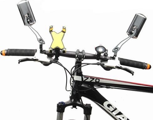 مرايا الرؤية الخلفية للدراجة، مرآة زجاجية قابلة للدوران قابلة للتعديل، مرآة رؤية خلفية آمنة تدور 360 درجة للدراجة الجبلية - أزرق in Kuwait