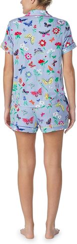 Kate Spade New York Short Sleeve Notch Boxer PJ Set Butterfly Blooms LG in Saudi Arabia