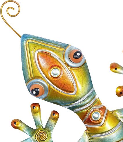 Deco 79 Metal Lizard Home Wall Decor Indoor Outdoor Wall Sculpture, Wall Art 30" x 14" x 2", Multi Colored in Saudi Arabia
